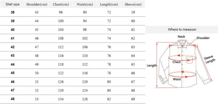 Dress shirt sizing men