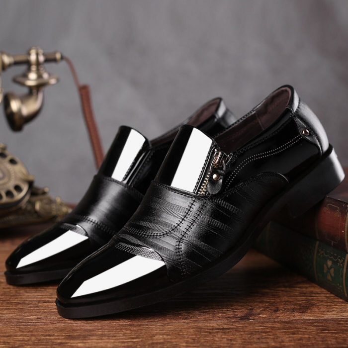 Stylish men's black dress shoes