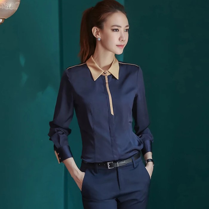 Royal blue dress shirt women