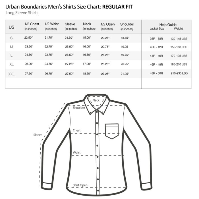 Men's dress shirt size meaning