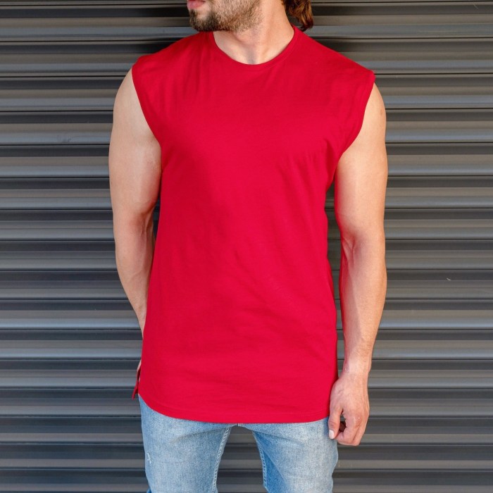 Red t shirt dress men